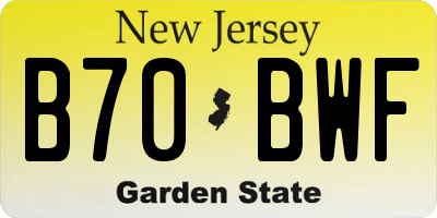 NJ license plate B70BWF