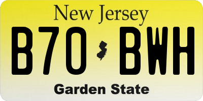 NJ license plate B70BWH