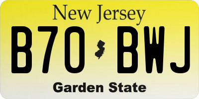 NJ license plate B70BWJ