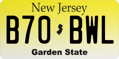 NJ license plate B70BWL