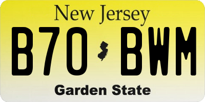 NJ license plate B70BWM