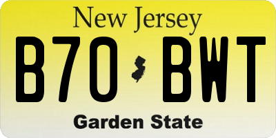 NJ license plate B70BWT