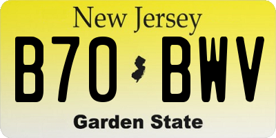 NJ license plate B70BWV