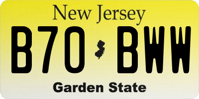 NJ license plate B70BWW