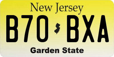 NJ license plate B70BXA