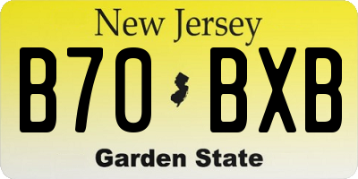 NJ license plate B70BXB