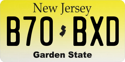 NJ license plate B70BXD