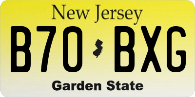 NJ license plate B70BXG