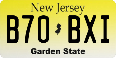 NJ license plate B70BXI