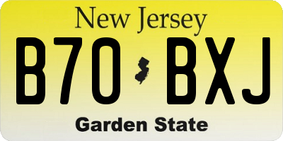 NJ license plate B70BXJ