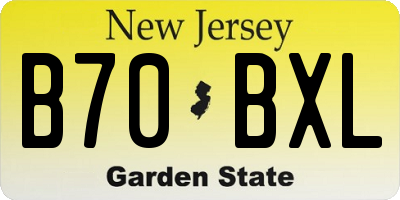 NJ license plate B70BXL