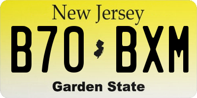 NJ license plate B70BXM