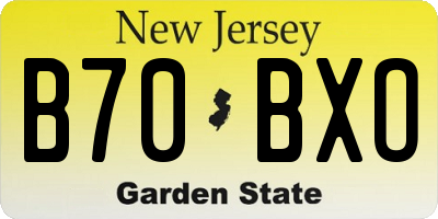 NJ license plate B70BXO