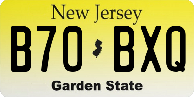 NJ license plate B70BXQ