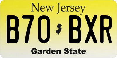 NJ license plate B70BXR