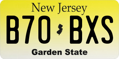 NJ license plate B70BXS