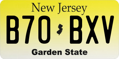 NJ license plate B70BXV