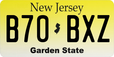 NJ license plate B70BXZ