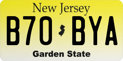 NJ license plate B70BYA
