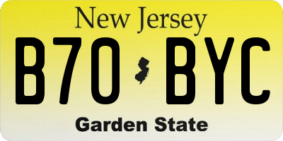 NJ license plate B70BYC