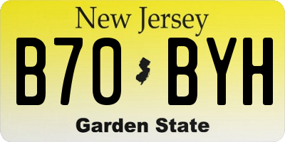 NJ license plate B70BYH