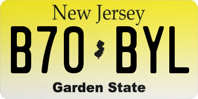 NJ license plate B70BYL
