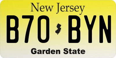 NJ license plate B70BYN