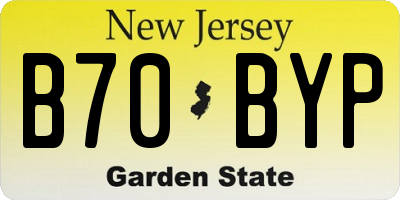 NJ license plate B70BYP