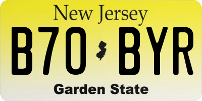 NJ license plate B70BYR