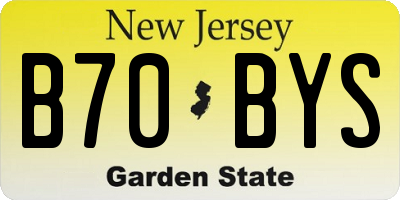 NJ license plate B70BYS