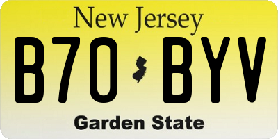 NJ license plate B70BYV