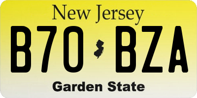 NJ license plate B70BZA