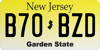 NJ license plate B70BZD