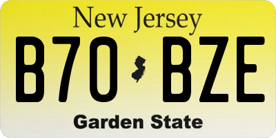 NJ license plate B70BZE