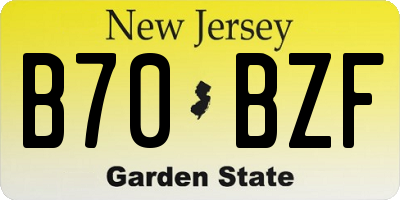 NJ license plate B70BZF