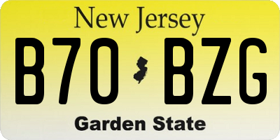 NJ license plate B70BZG