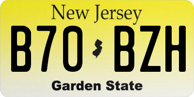 NJ license plate B70BZH