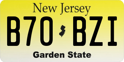 NJ license plate B70BZI