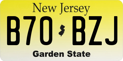 NJ license plate B70BZJ