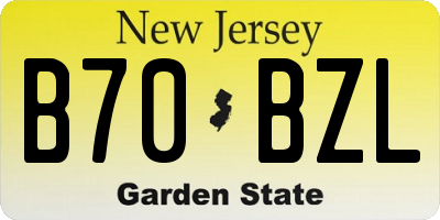 NJ license plate B70BZL