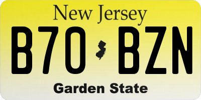 NJ license plate B70BZN