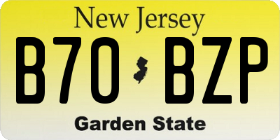 NJ license plate B70BZP