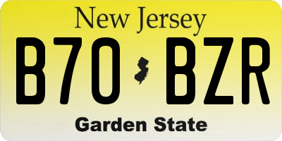 NJ license plate B70BZR