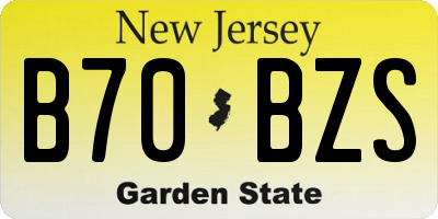 NJ license plate B70BZS
