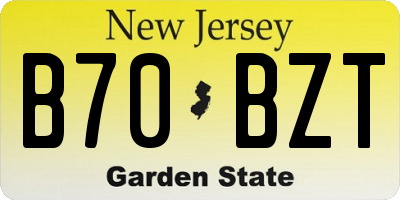 NJ license plate B70BZT