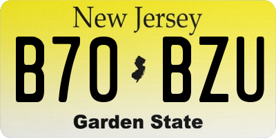 NJ license plate B70BZU
