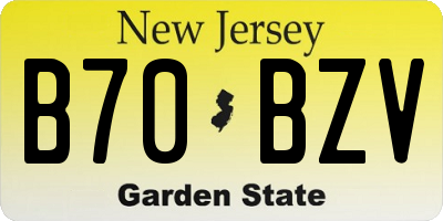 NJ license plate B70BZV
