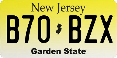 NJ license plate B70BZX