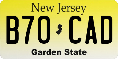NJ license plate B70CAD