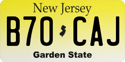 NJ license plate B70CAJ